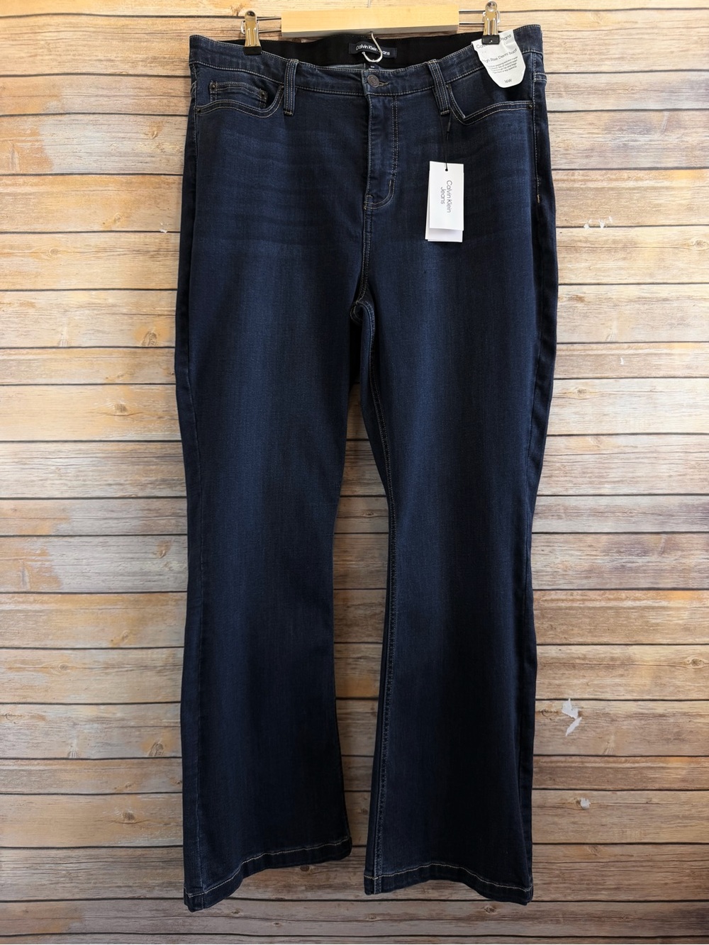 Calvin Klein Jeans High Rise Demi Boot Dark Wash Women’s Size 16W NWT